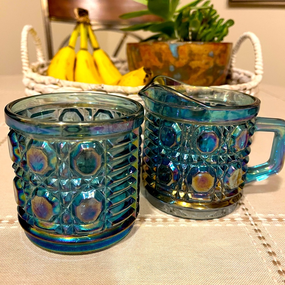 Vintage Glass And Creamer Set
